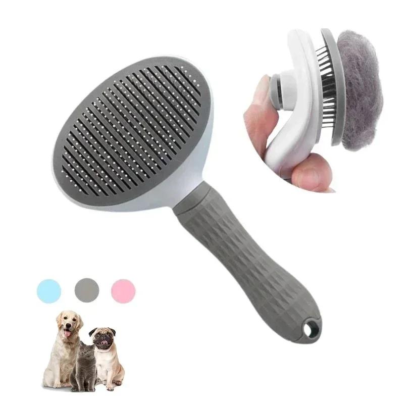 

Pet Cat Hair Brush Dog Comb Grooming and Care Cat Brush Stainless Steel Comb for Long Hair Dog Cleaning Pets Supplies синий