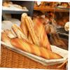 YARDWE Artificial French Longbread Lifelike Fake Food Kitchen Decor Photography Props PU Fake Bread Model 2-Piece Pan - -