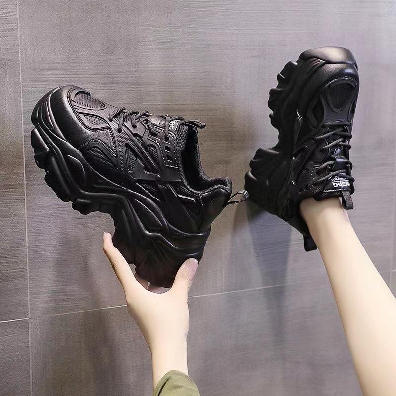 Milk tea color dad shoes women's platform spring 2026 new black sports fried street ins white, heightening shoes