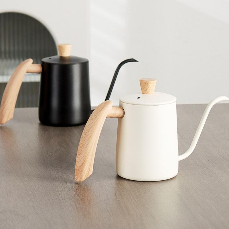 Acier Inoxydable Verseur Bouilloire Long Col de Cygne Cafetière Portable pour Infusion Manuelle de Café Outil de Cuisine Facile à Nettoyer