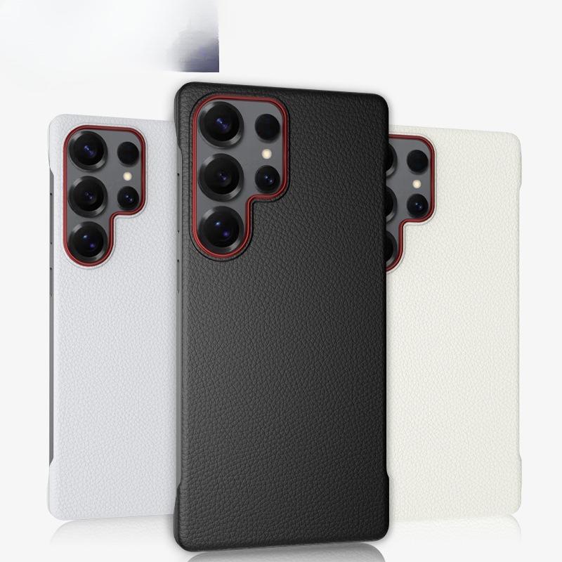 Suitable for Samsung S25ultra Mobile Phone Case Fashion New S25u Frameless Thin Anti Fall PC Leather Protective Case