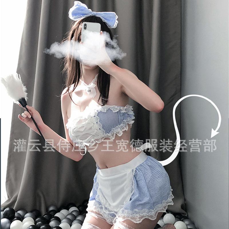 Lingerie Sexy Sexe Uniforme Séduction Robe de Servante Cosplay Jupe Dentelle Bar Boîte de Nuit Robe de Sexe de Servante