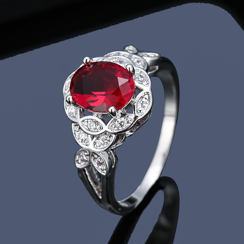 Korean Style Rhinestone Bow Flower Ring: Retro, Fashionable Women s Temperament Finger Ring Size 8