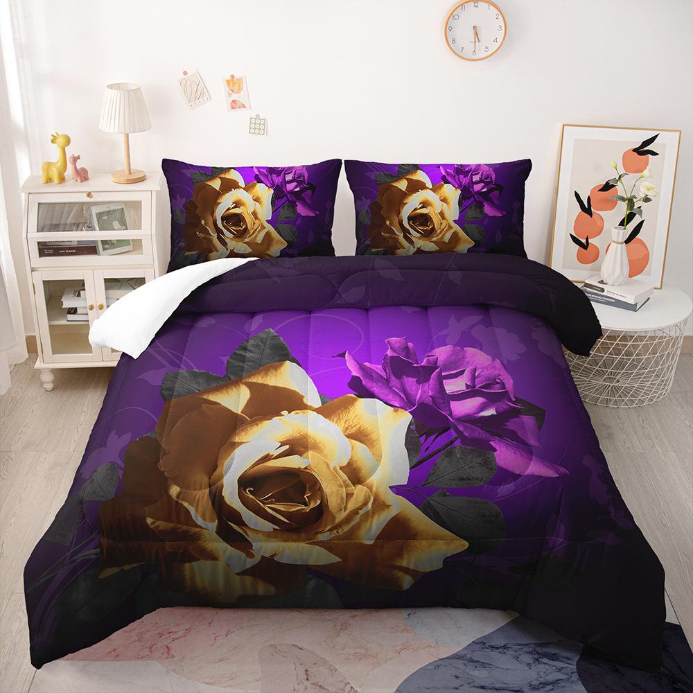 

Комплект пододеяльника с 3D-принтом «Красная роза», Покрывало с узором «Роза», Красочный полиэстеровый комплект чехла для одеяла 100x135cm 2pcs&Duvet Cover