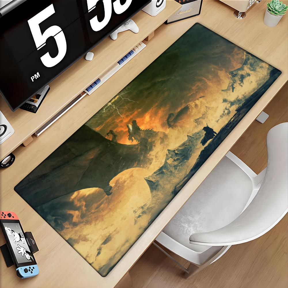 Middle Earth Mouse Pad LLords Of Rings Computer Desk Mat Gamer Keyboard Mat Stitched Edge Mousepad Cabinet Pc Table Mouse Mats