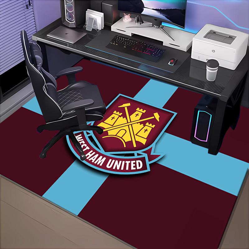 1 Stück West Ham United Teppich Spielteppich, Fußmatte für Schlafzimmer Wohnzimmer Eingangsbereich Teppich, Heimdeko Idee Geschenk für Weihnachten Geburtstag