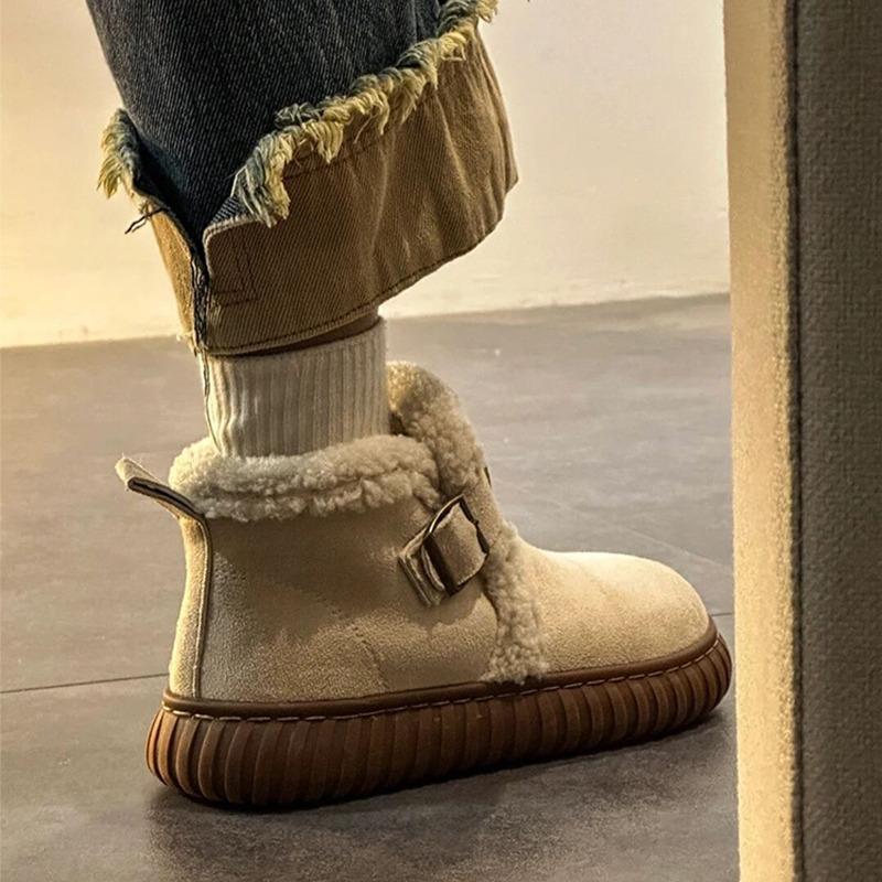 

Zhike snow boots children 2025 new winter piled thickened non-slip warm fur integrated wool cotton shoes women 40