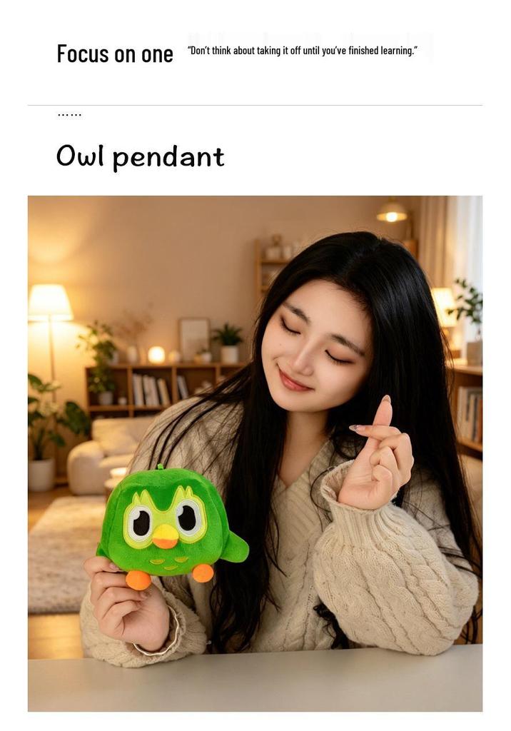Duolingguo Grüne Eule Plüschtier Puppe