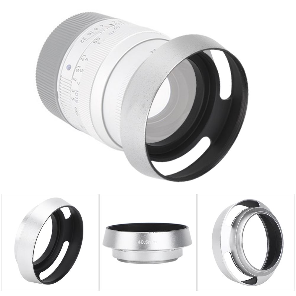 2Pcs Aluminium Alloy Hollow Out Lens Hood 40.5 Mm for Leica Camera Silver