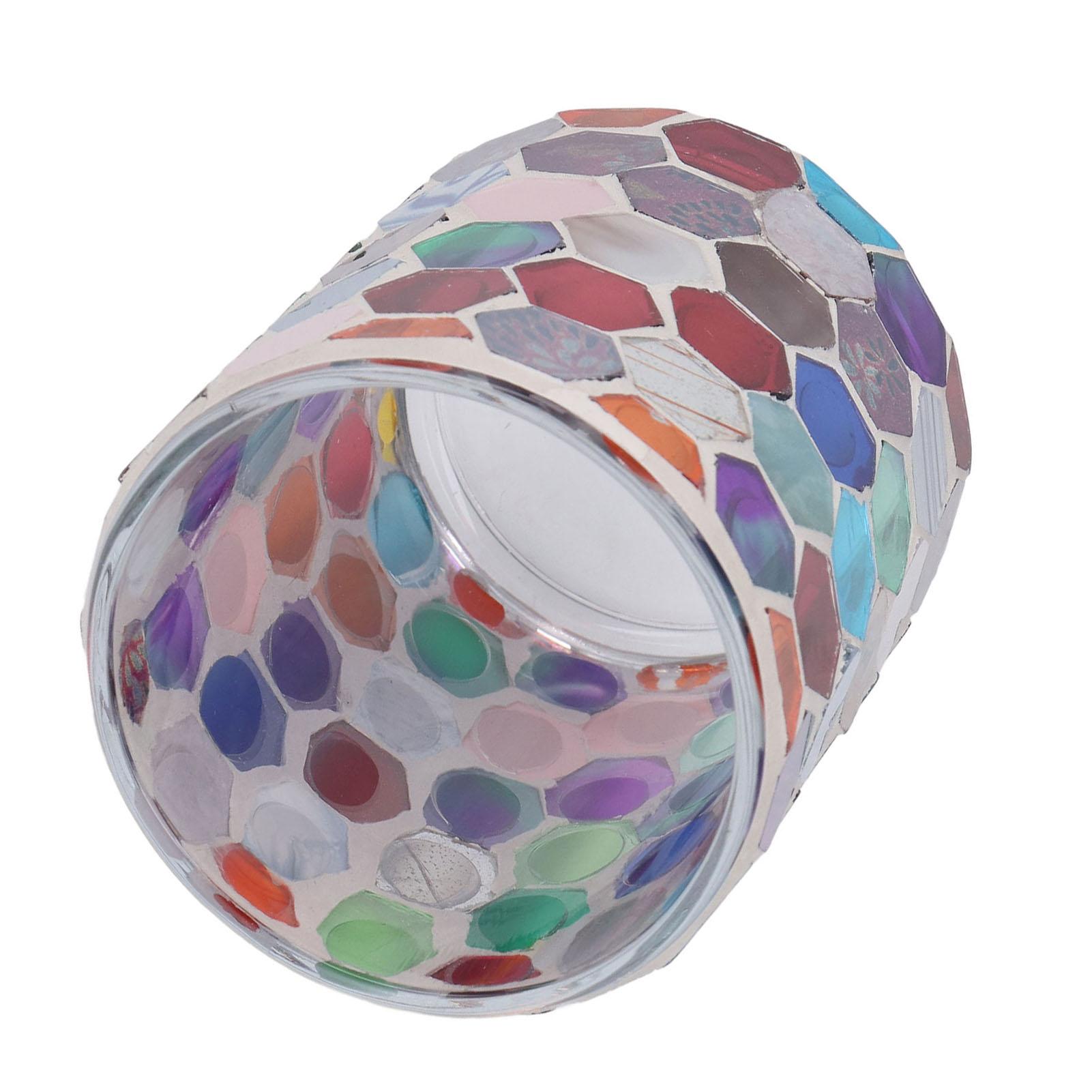 

Стеклянный подсвечник современный европейский красочный шестиугольный мозаичный подсвечник домашний подсвечник