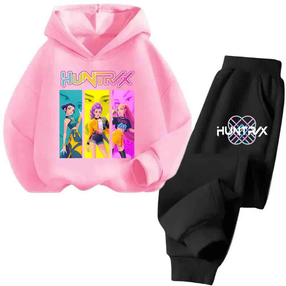 2025 Neu Kinder Koreanische Welle Dämonenjäger Gedruckt Mode Lässig Film Cartoon Jungen und Mädchen Sweatshirt Set