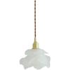 Romantic French Petal Glass Chandelier - Japanese Brass Bar Counter, B&B Living Room, American Retro Bedroom, Bedside Hanging Lamp