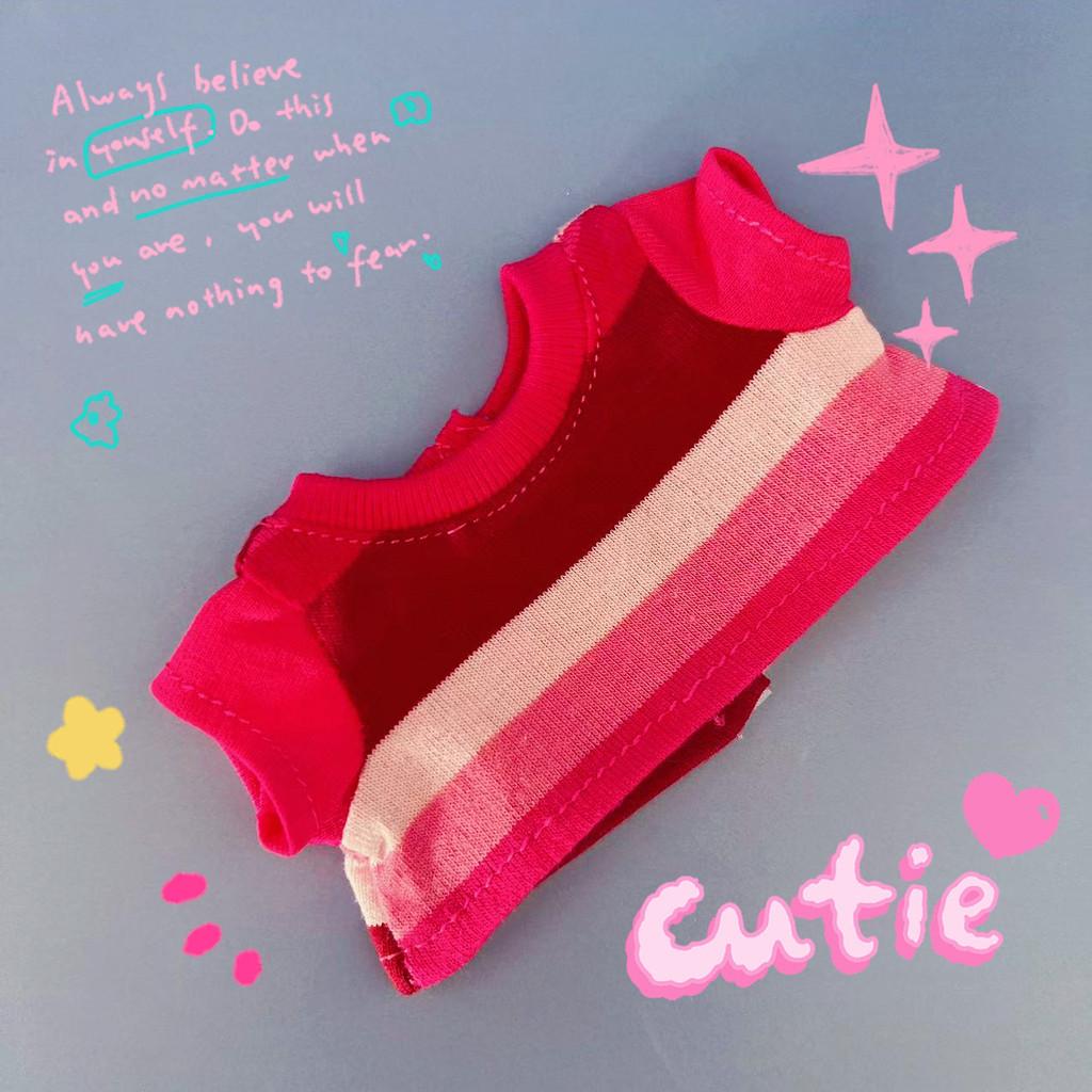 Doll Clothing Plush With Macaron Colored T Shirt And Work Pants For Gift