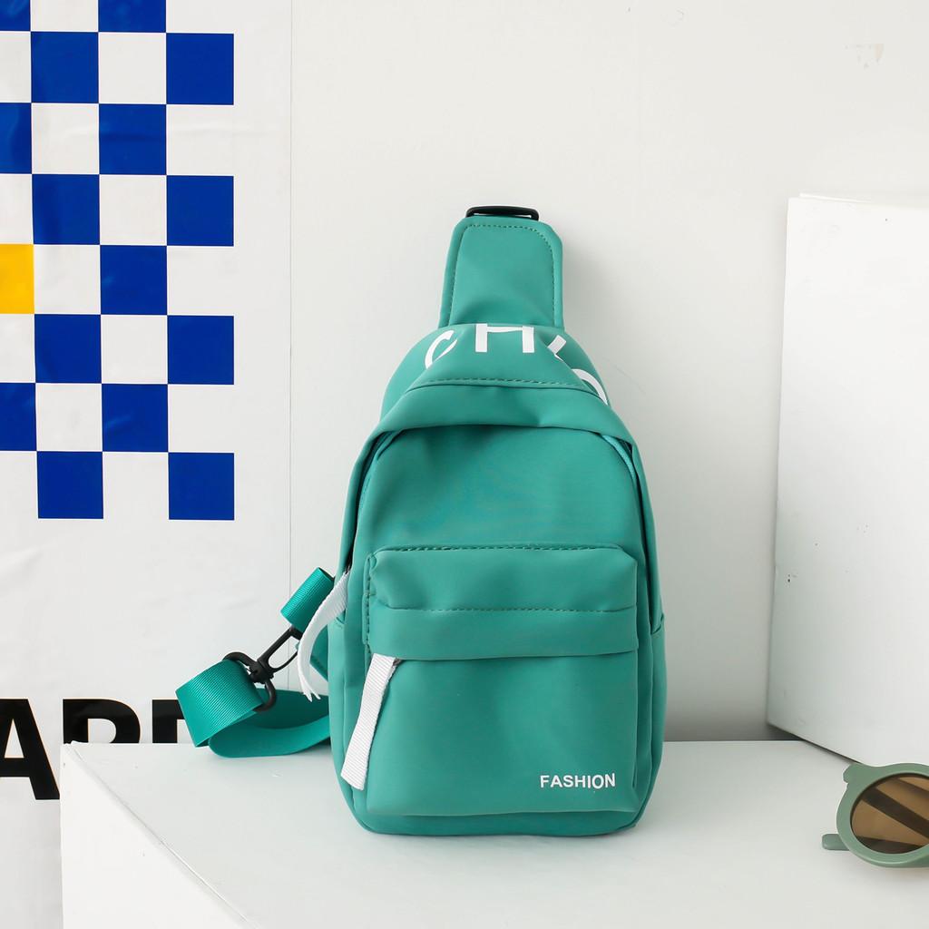 Stylish Ins New Trendy Boys Sling Bag Lightweight Canvas Letter Crossbody Backpack