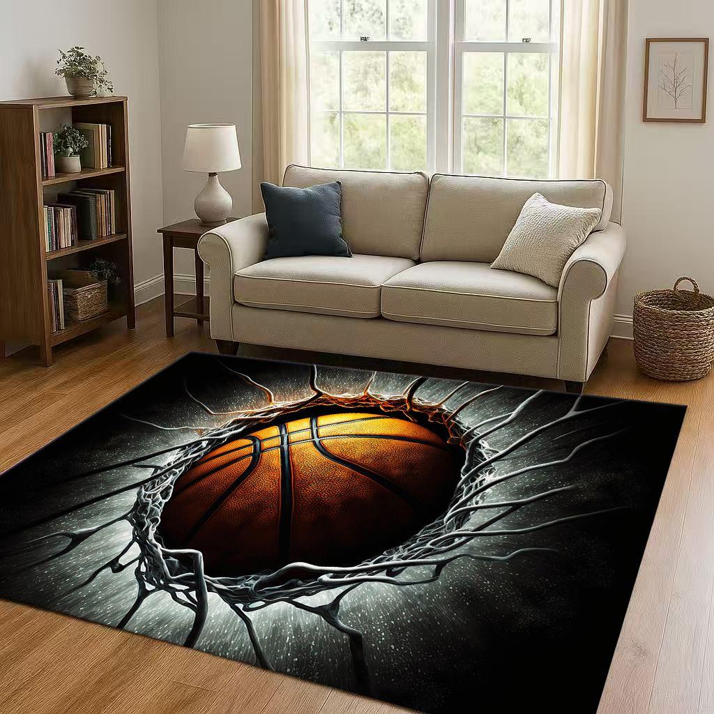 27 Style Basketball Court Art Living Room Non Slip Area Rug Soft Carpet for Bedroom Playroom Sofa,Easy Clean Home Decor Doormat