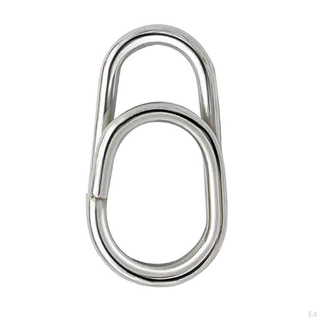 100 Pieces Fishing Split Rings Connectors Oval High Strength for Freshwater Saltwater