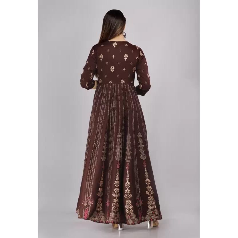 Women's Designer Rayon Anarkali Kurta Gown Indian Bollywood Printed Kurti Dress SC-2132
