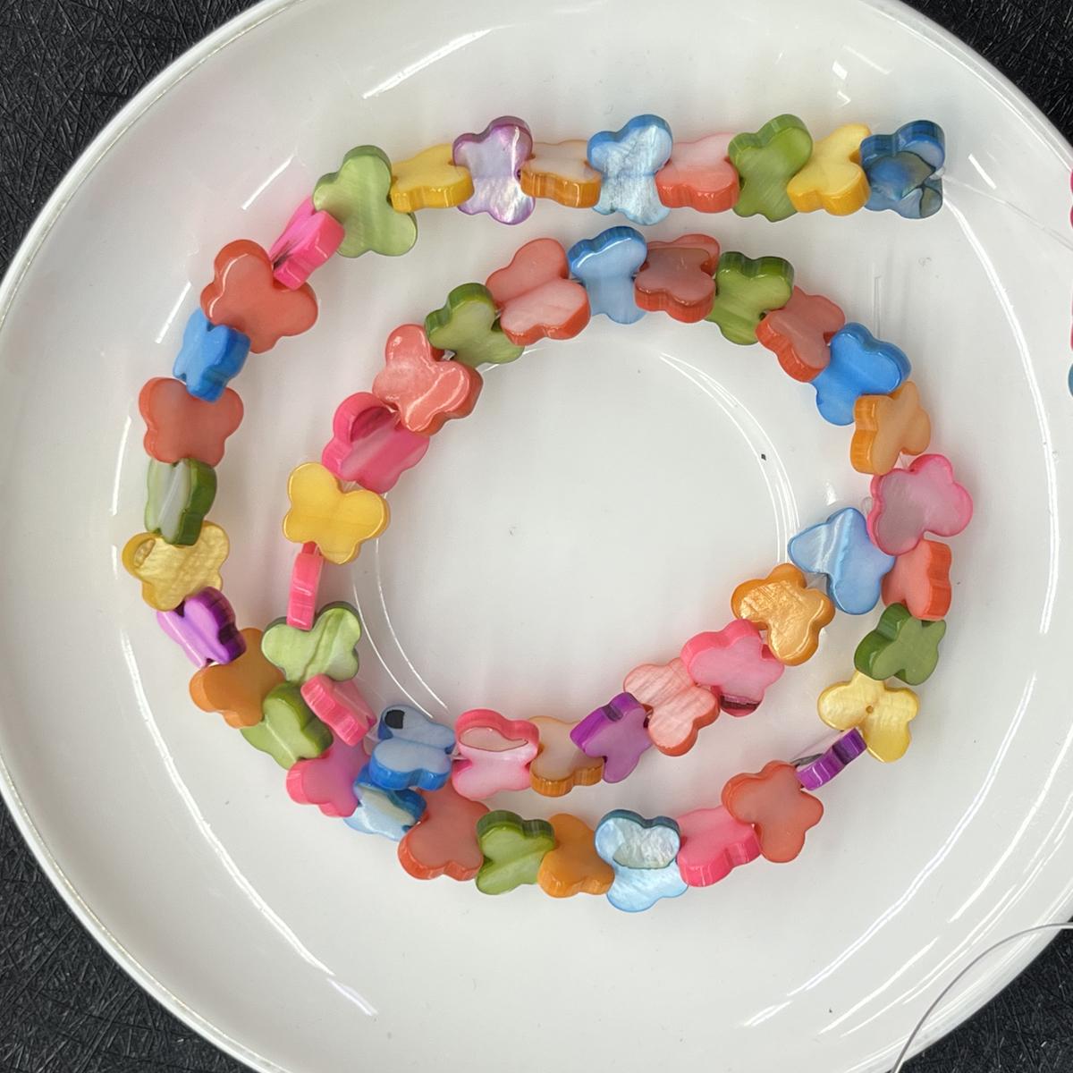 

Rainbow Butterfly Natural Shell Beads 38cm Strand Multicolor Iridescent Loose Beads for DIY Summer Jewelry Making & Bracelet Necklace Crafts 1String/8-9mm-38cm різнокольоровий
