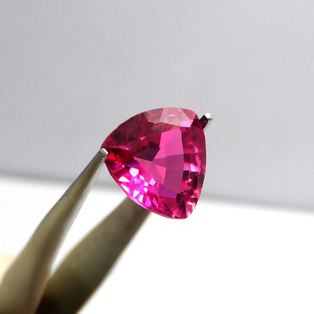 Amazing CERTIFIED Trillion Cut Pink Ruby 6.85 Ct Natural Loose Gemstone P-4693-Ra