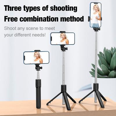 Trípode con Bluetooth para selfies, control remoto inalámbrico, multifuncional, extensible, portátil, soporte para teléfono, transmisión en vivo, grabación de TikTok