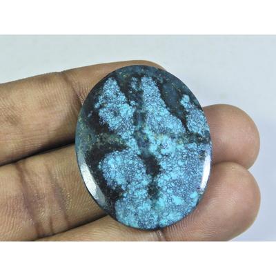 58Cts. Natural Tibetan Turquoise Oval Cabochon Loose Gemstone 29X37X05MM C-196