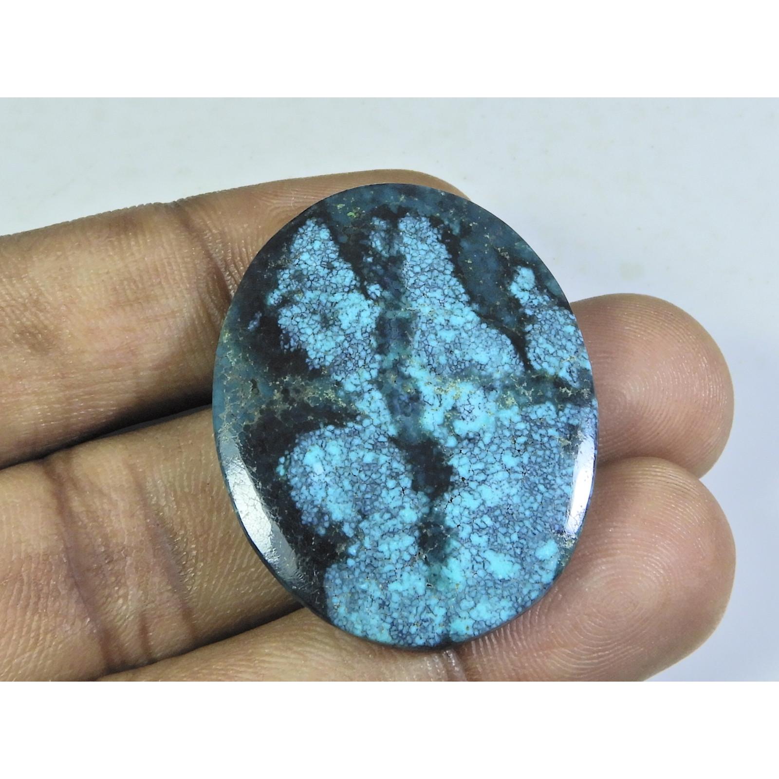 

58Cts. Natural Tibetan Turquoise Oval Cabochon Loose Gemstone 29X37X05MM C-196