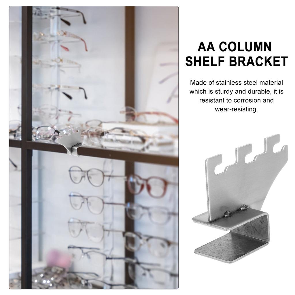 10Pcs Aa Column Shelving Fitting Stainless Steel Square Tube Bracket for Clothes Rack Storage System Heavy Duty Easy Install