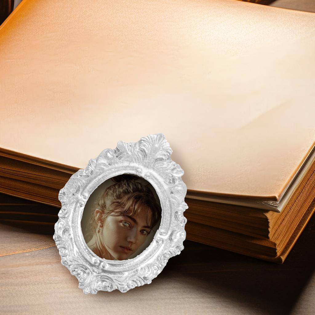 Öl Rahmen Zubehör Bild DIY Handwerk Silber Harz Mini Foto Requisiten Vintage Decor