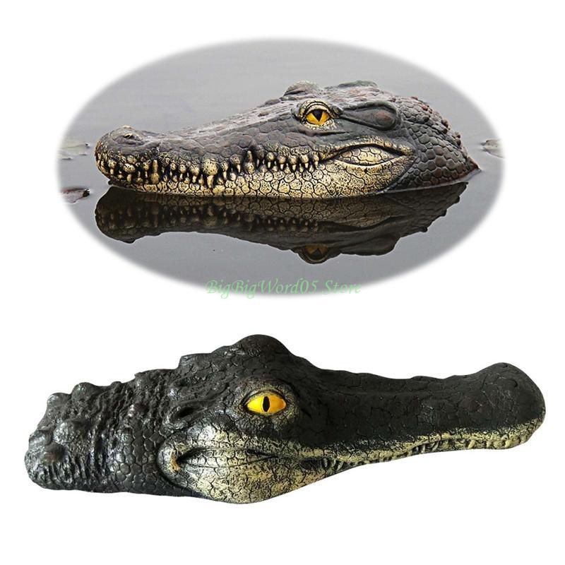 24TE Floating for Crocodile for Head Water Decoy Simulation Realistic Pond Pool Garden Art Decoration