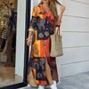 Moda Primavera e Autunno EastRogue Camicia Sexy Monopetto Gonna Lunga Abito Ampio con Revers