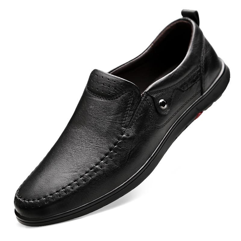 Men s Spring Loafers: Low-Top Hollow Leather Formal Casual Shoes 38