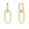 European Style Zirconia Double Ring Earrings: Elegant, Fashionable, Versatile, Light Luxury, Geometric Design for Women.