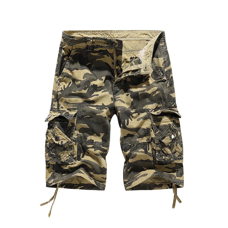 2026 Men s Mid-Length Camouflage Hip Hop Multi-Pocket Skateboard Pants 29 хаки