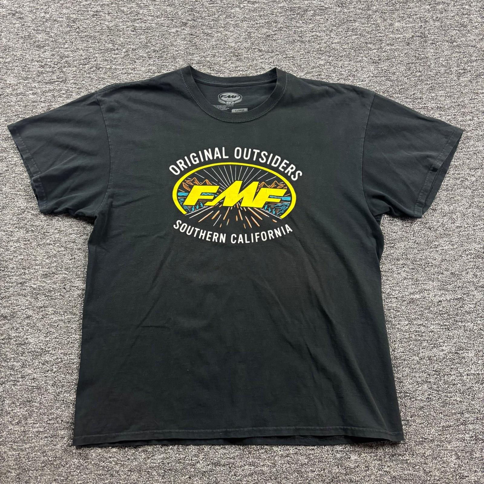 Y2K 2000s FMF Southern California Racing Motocross Graphic Black T-Shirt Size XL Unisex T-Shirt S