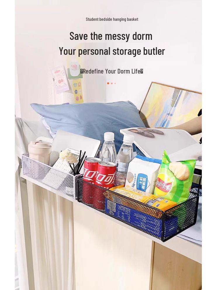 Üst Ranza İçin Asılabilir Yatak Yanı Saklama Sepeti