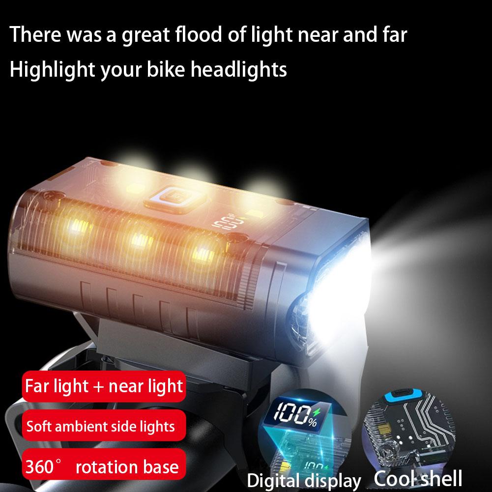 D2 Bicycle Flashlight Headlight LED Bike Light Rechargeable Bike Front Light MTB Road Bike Head Lamp Safety Night Riding Cycling