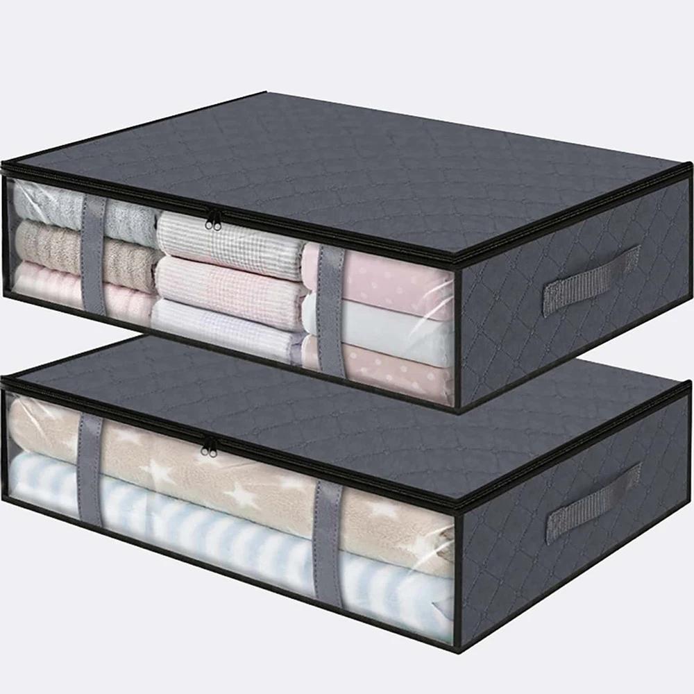 Aufbewahrungstasche unter dem Bett für tragbare faltbare Bettdecken-Taschen Kleiderschrank Kleider Organizer Aufbewahrungsbox Staubdichter Organizer Große Kapazität