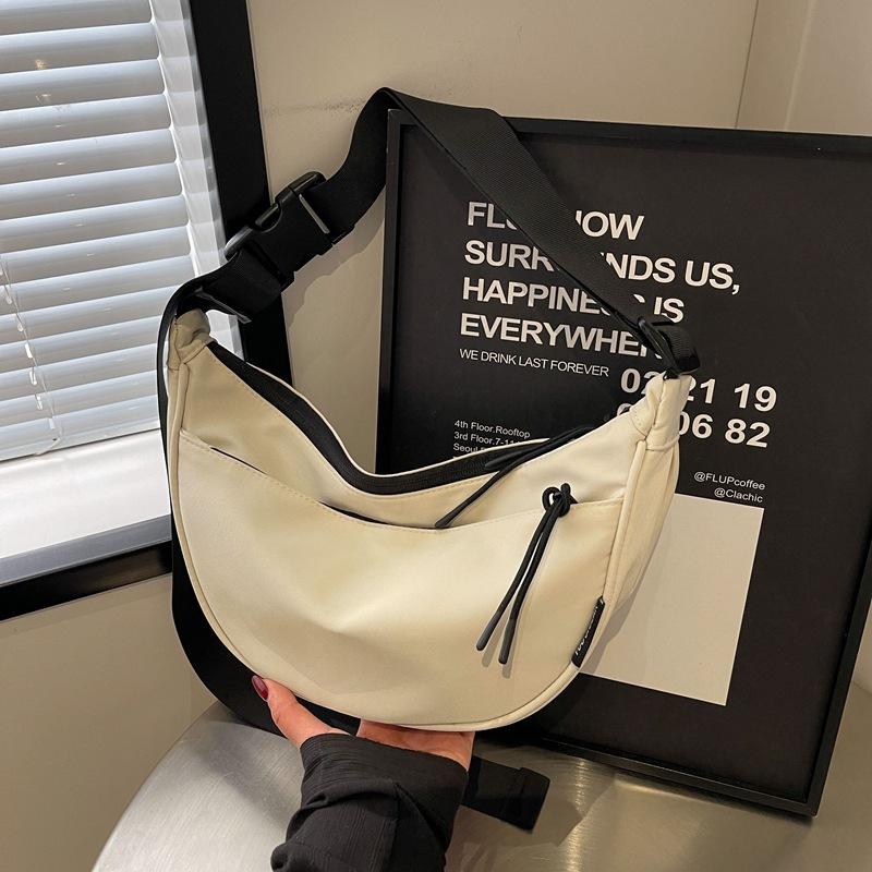 

Сумка-мессенджер для пельменей, женская сумка-мессенджер 2024 года, новая большая вместительная сумка для отдыха, колледжа, класса, загрузки книг, спортивная сумка через плечо из холста белый