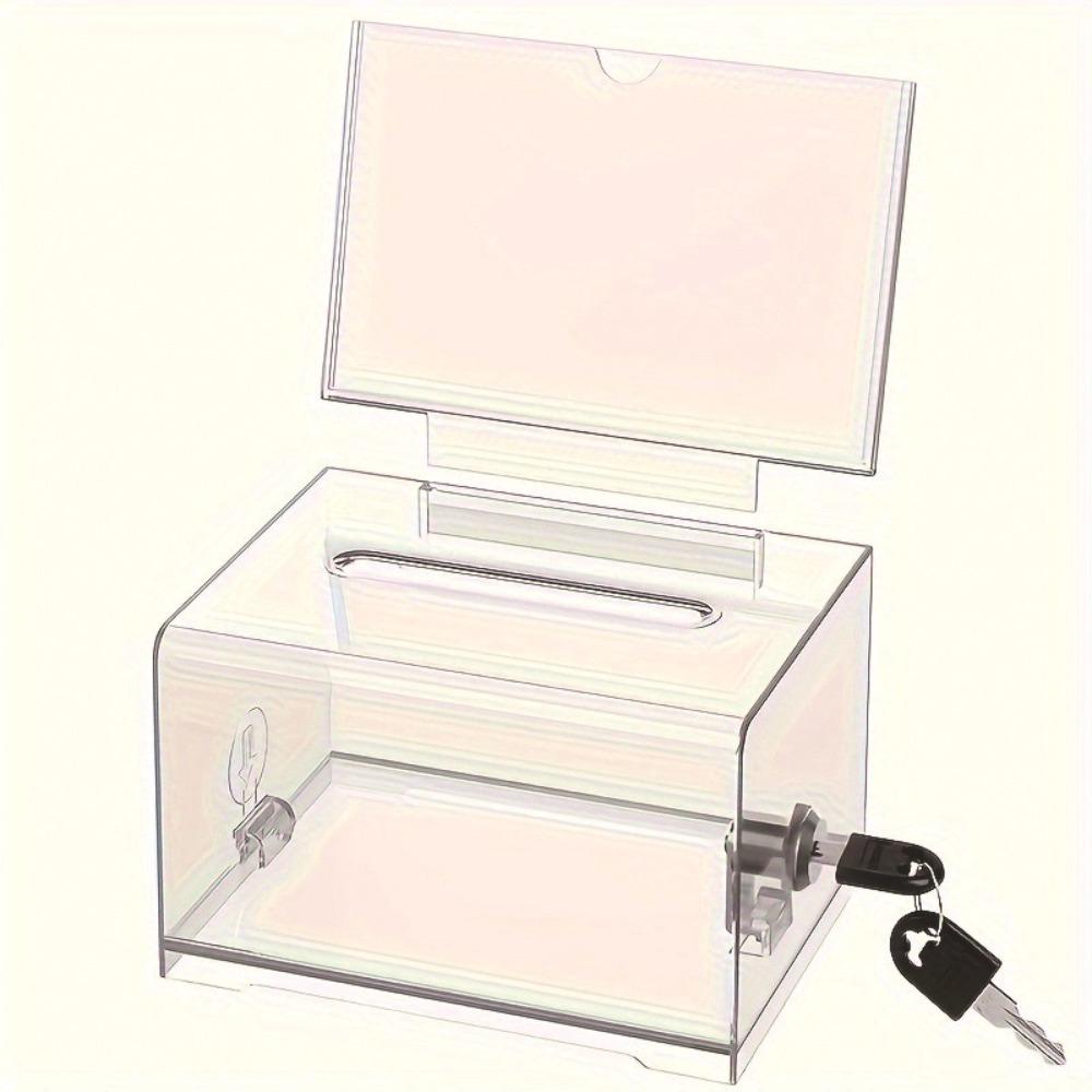 

with Locks Donation Box Acrylic Raffle Ticket Box New Cube Tip Box Voting Charity