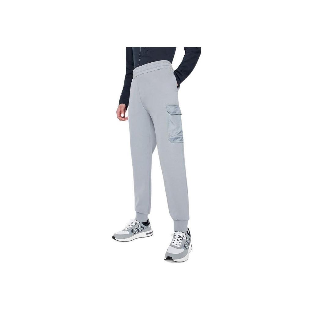 Armani Exchange Solid Color Elastic Waist Large Pocket Tapered Knit Sweatpants Men Bottoms 3LZPFA-ZJ6TZ-11966