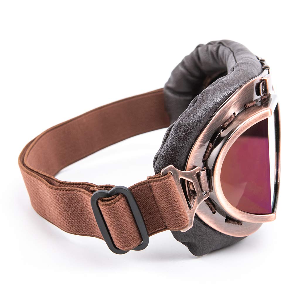 Evomosa Vintage Pilot Style Motorcycle Goggles for and Sand Goggles for and Half Helmets Cruisers, Scooters, Outdoors, Bikes, Racers, Cruisers,