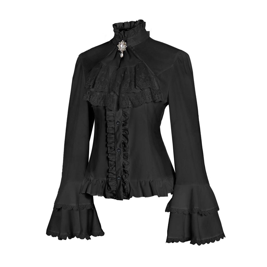 Lolita Retro Gothic Lace Long Sleeve Top for Women