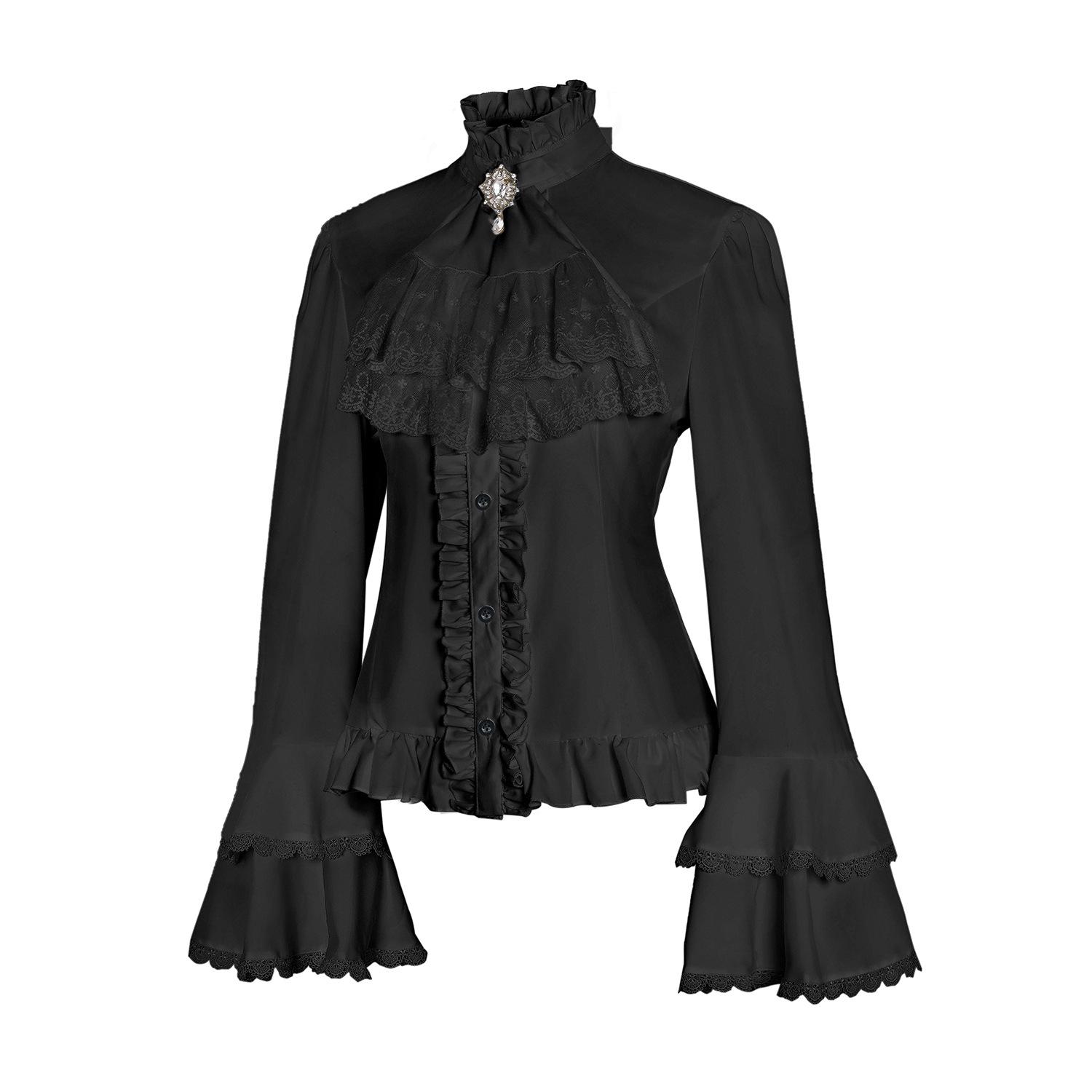 

Lolita Retro Gothic Lace Long Sleeve Top for Women XL