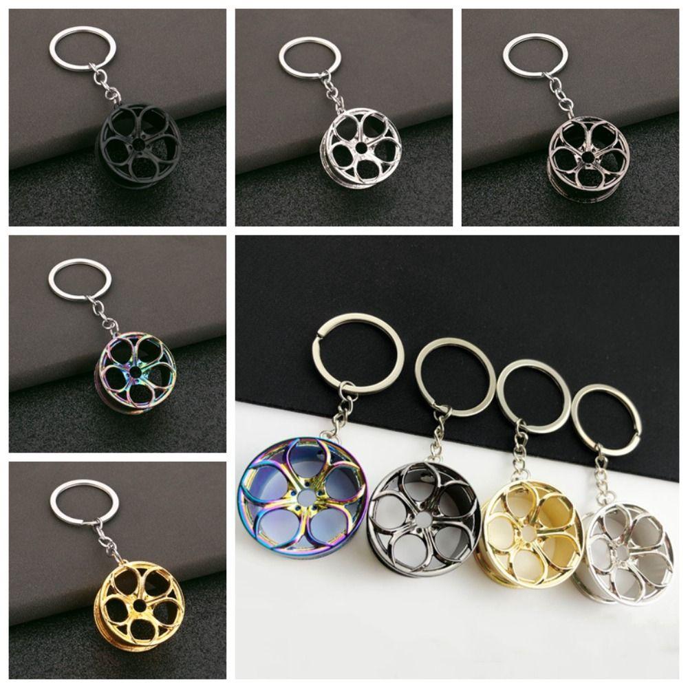 Auto Parts Shape Mini Tire Wheel Keyring Simulation Racing Wheels Wheel Rim Keychain  Girls Gift