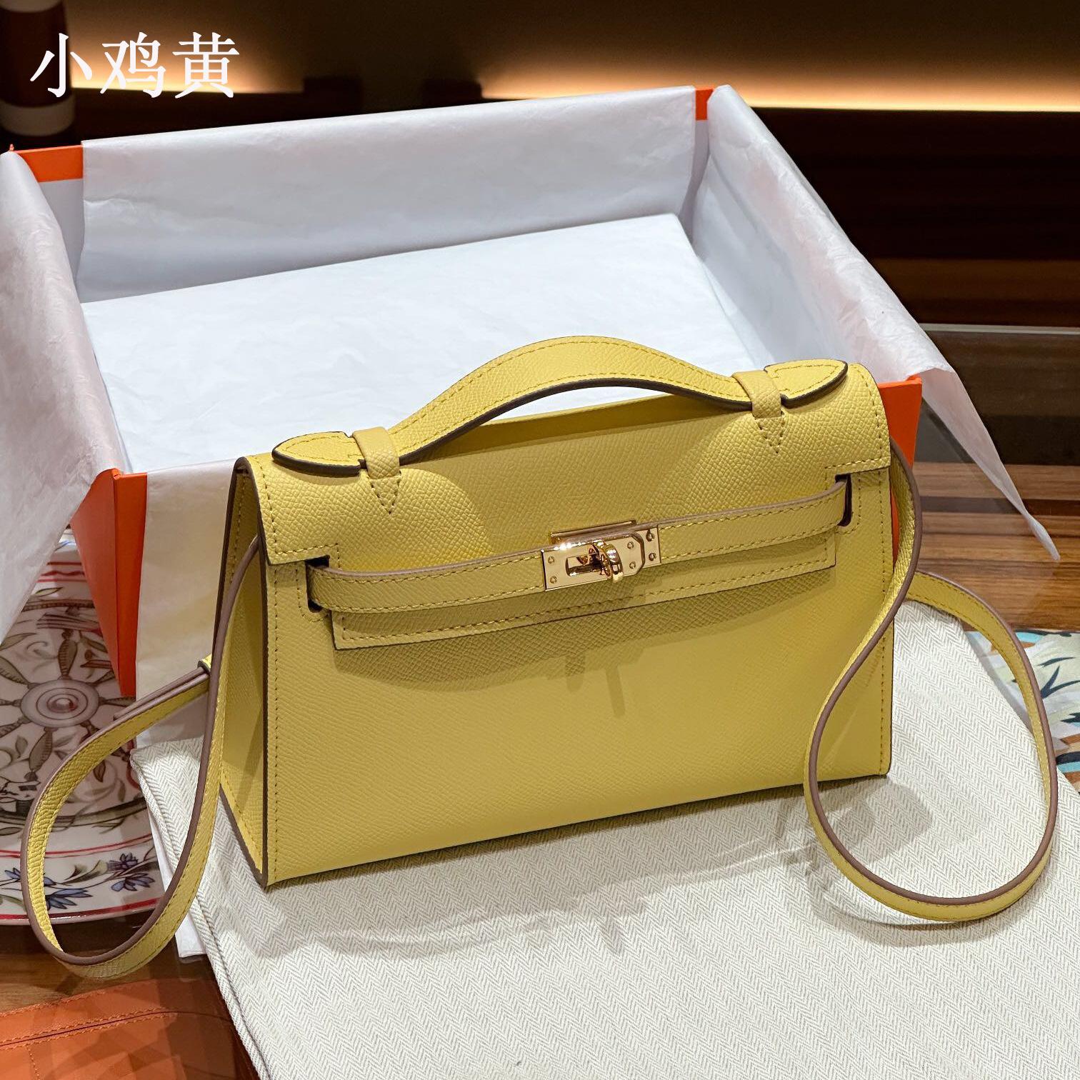Sweet Rose Kelli generatie palmbladpatroon leren tas nieuwe Kelli tas draagbare schoudertas kleine vierkante tas Internetberoemdheid dezelfde textuur damestas 22cm*13cm*7cm