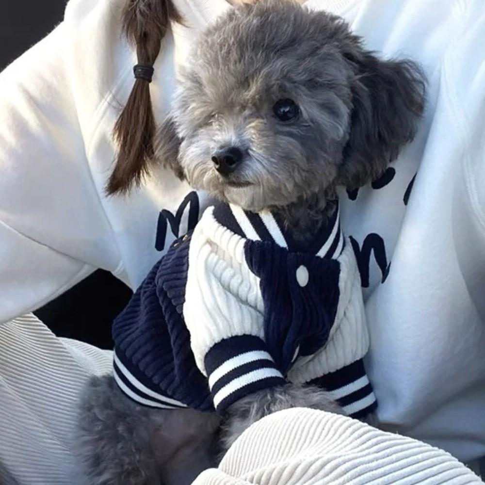 Warm Pet Baseball Jackets Fleece Puppy Spring Clothes Thickened Puppy Coat Pet Wear