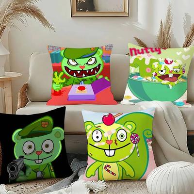 Anmie A-Happy Tree Friends-S Pillow Case Cushion Cover Soft Cute Throw Pillow Case For Car Sofa Pillowcase Polyester With Zipper