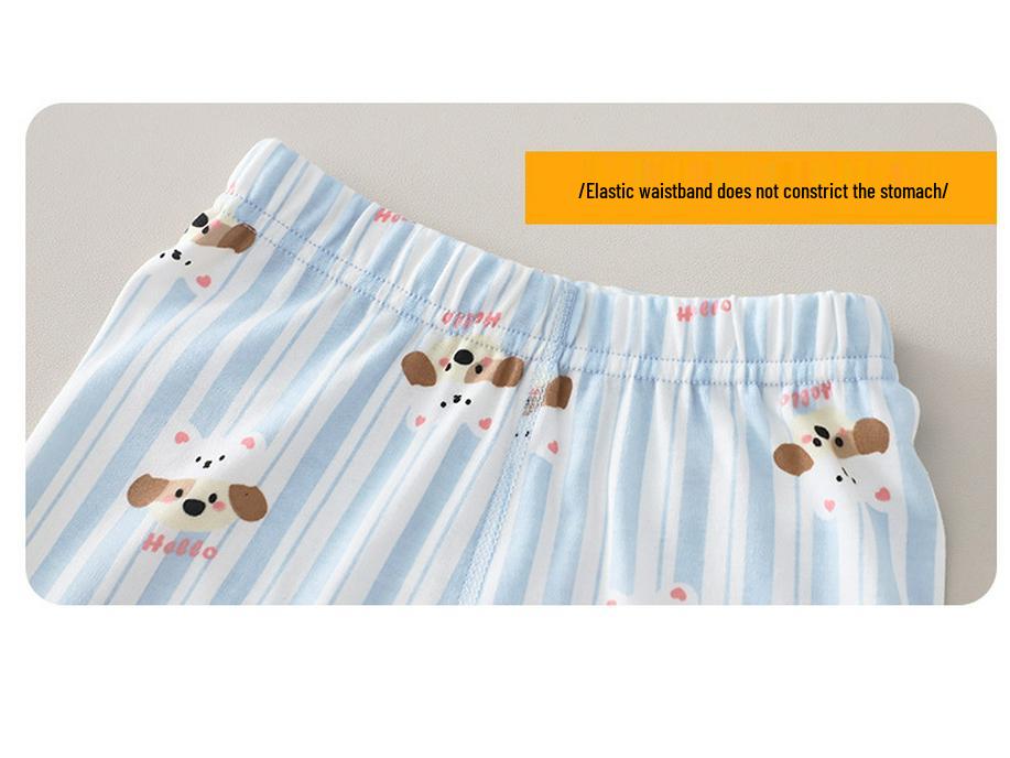 Kids' Autumn Korean Style Pajamas: Cartoon Cotton Home Wear Set for Boys and Girls