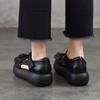 Johnature Retro Genuine Leather Roman Sandals Comfortable And Versatile Round Toe Thick Soled Women's Shoes