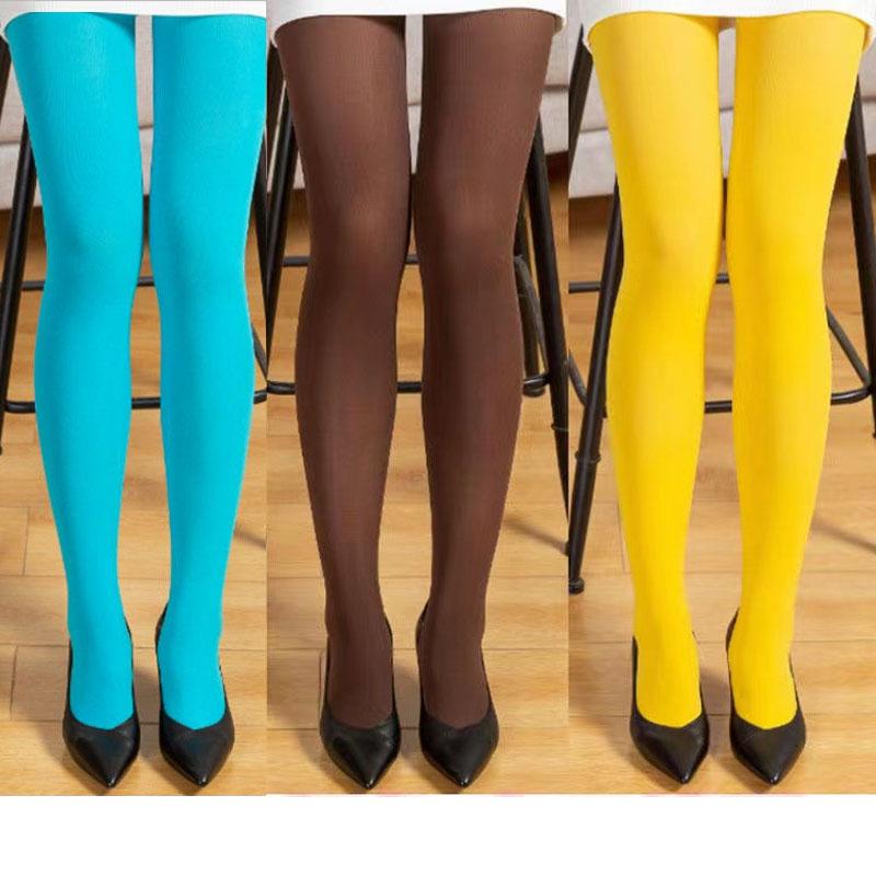 

Plus Size Woman Sexy Pantyhose Spring Autumn Candy Color Multicolor 50D Velvet Tights Seamless Stockings Xxl Wearable 120Kgs XXL